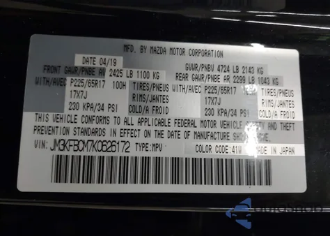 2019 Mazda Cx-5 Touring from USA, damaged, VIN JM3KFBCM7K0626172